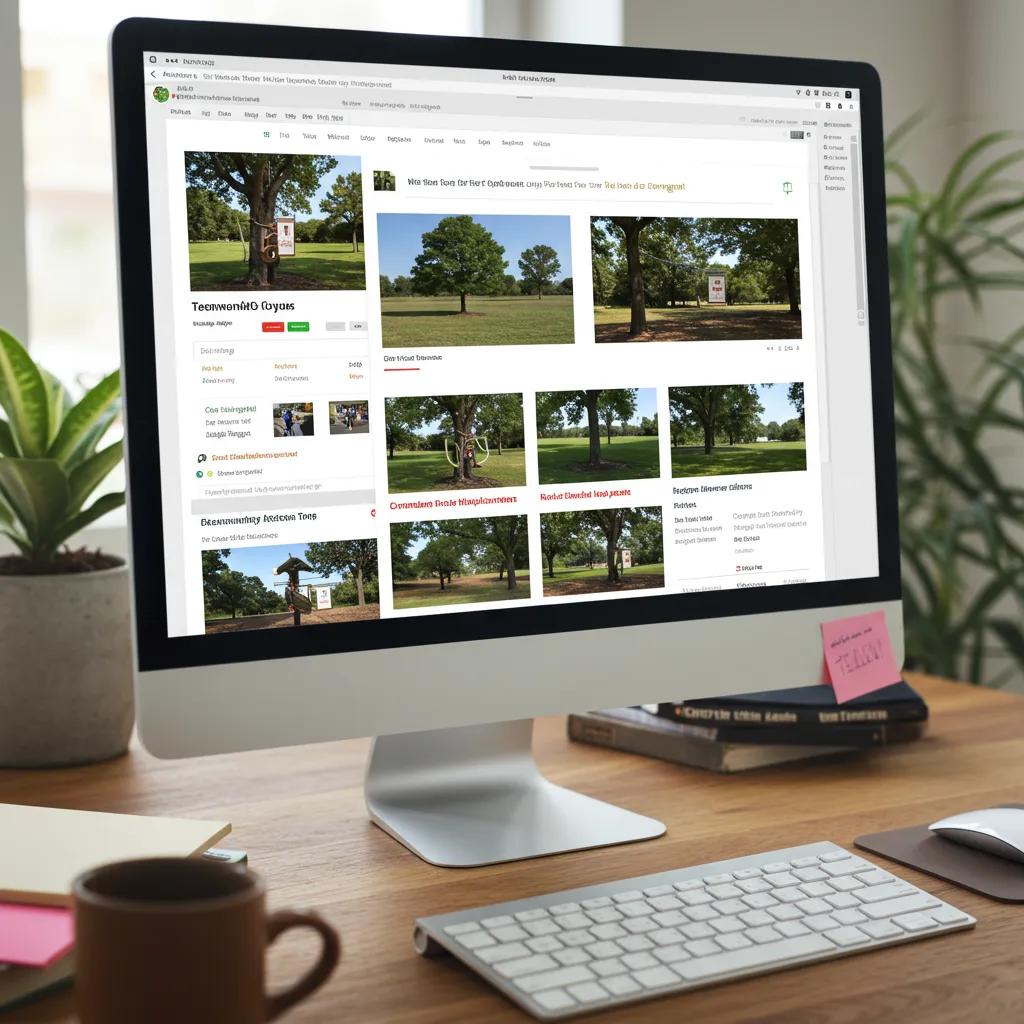 Computer screen showing a community forum for tree care advice and discussions