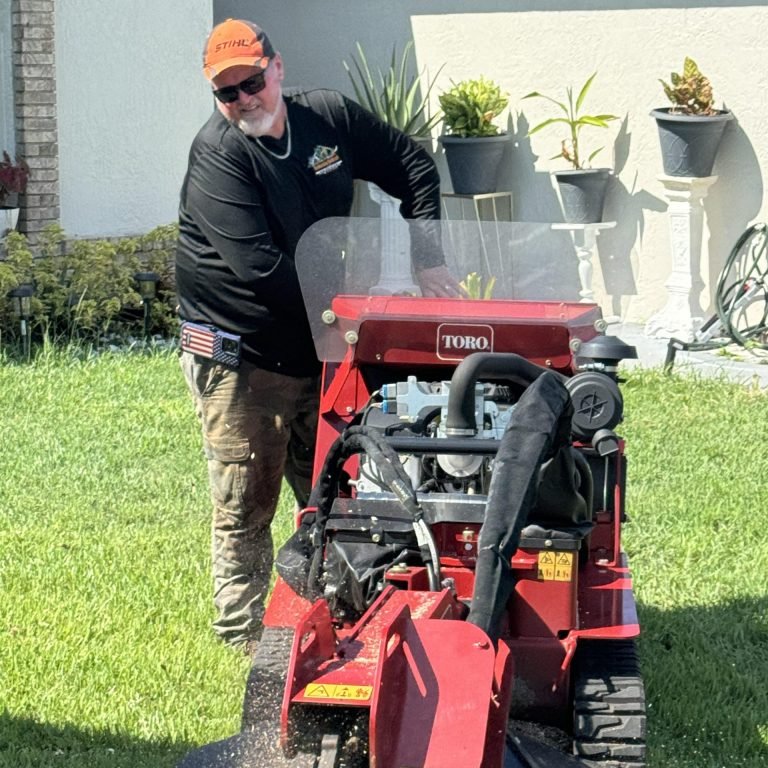 Stump Grind Near Me grinding a tree stump in Jacksonville Florida